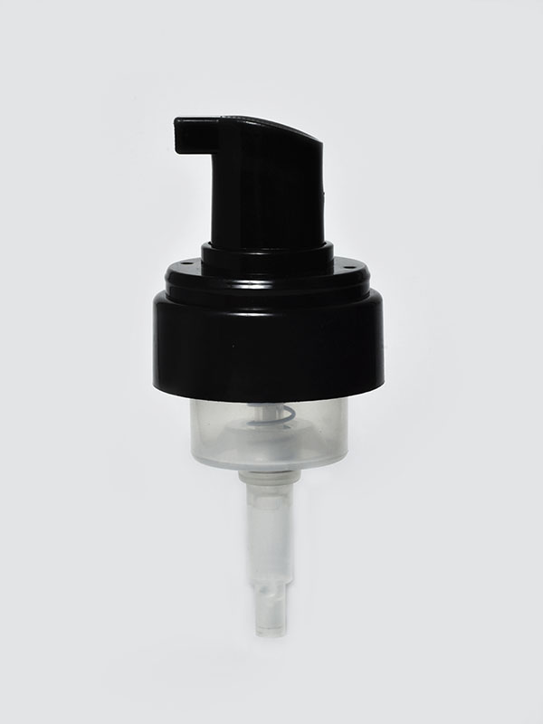 Black PP plastic 43 mm smooth skirt foam pump with clear over cap